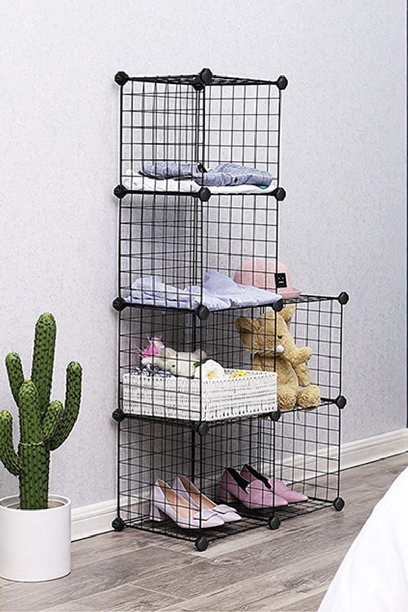 Armario Organizador Metálico Negro 6 Cubos-3