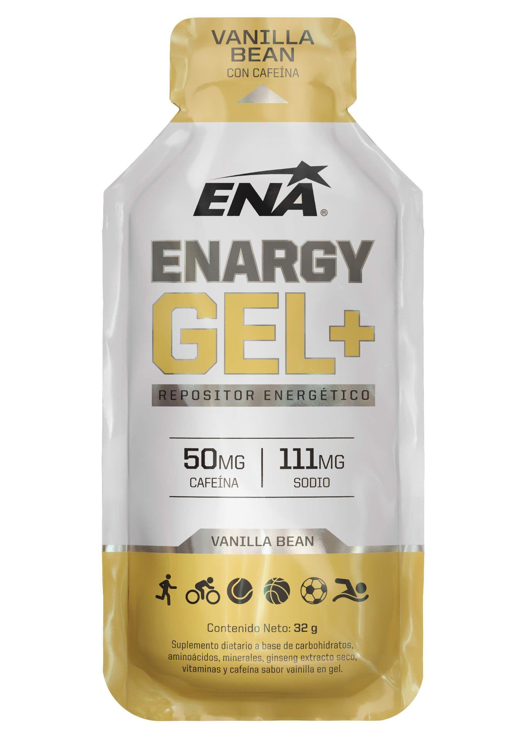 Gel Energético ENA 32 gr Vainilla + Cafeína Caja 12 Unidades-0