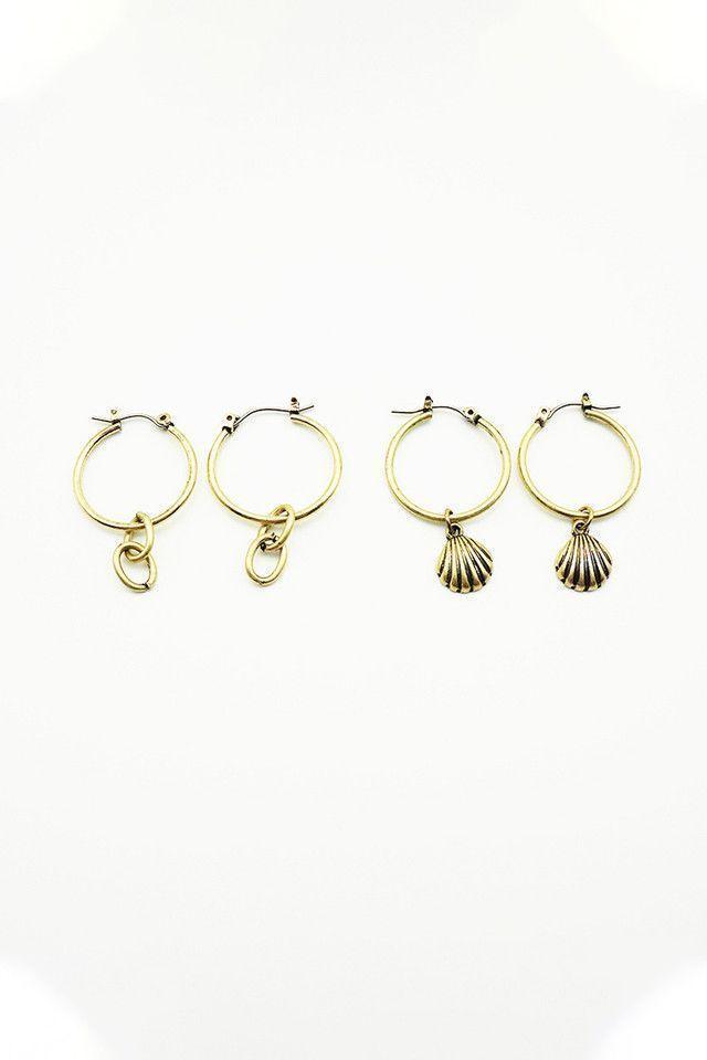 Set de Aros Shell Dorado Humana-0