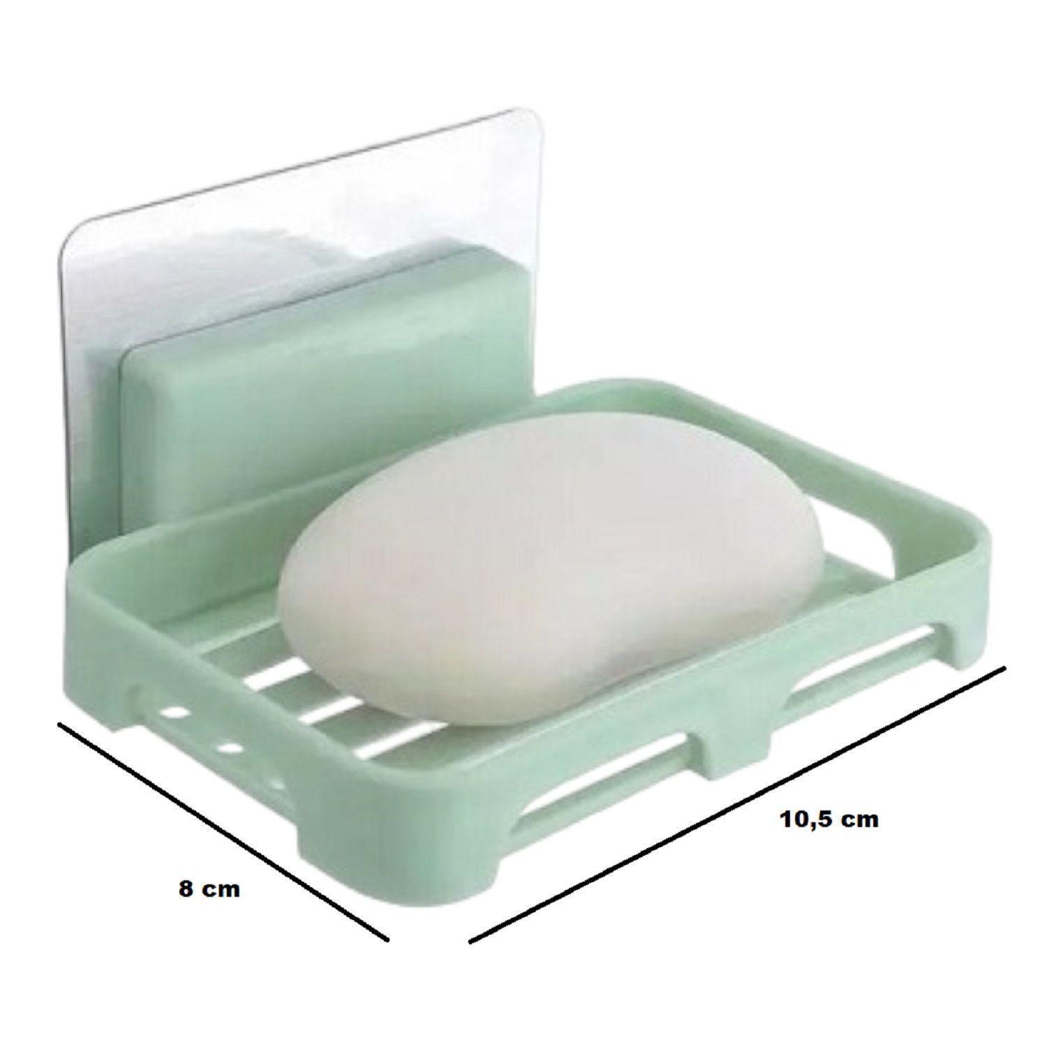 Jabonera Plástica Jabonera Baño Pared Adhesiva-1