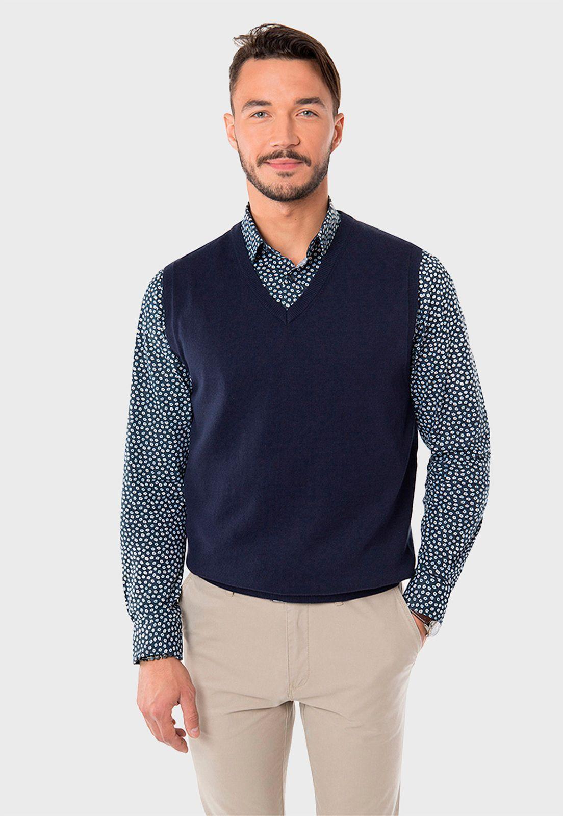 Sweater Casual Garment V-Neck Sin Mangas-0