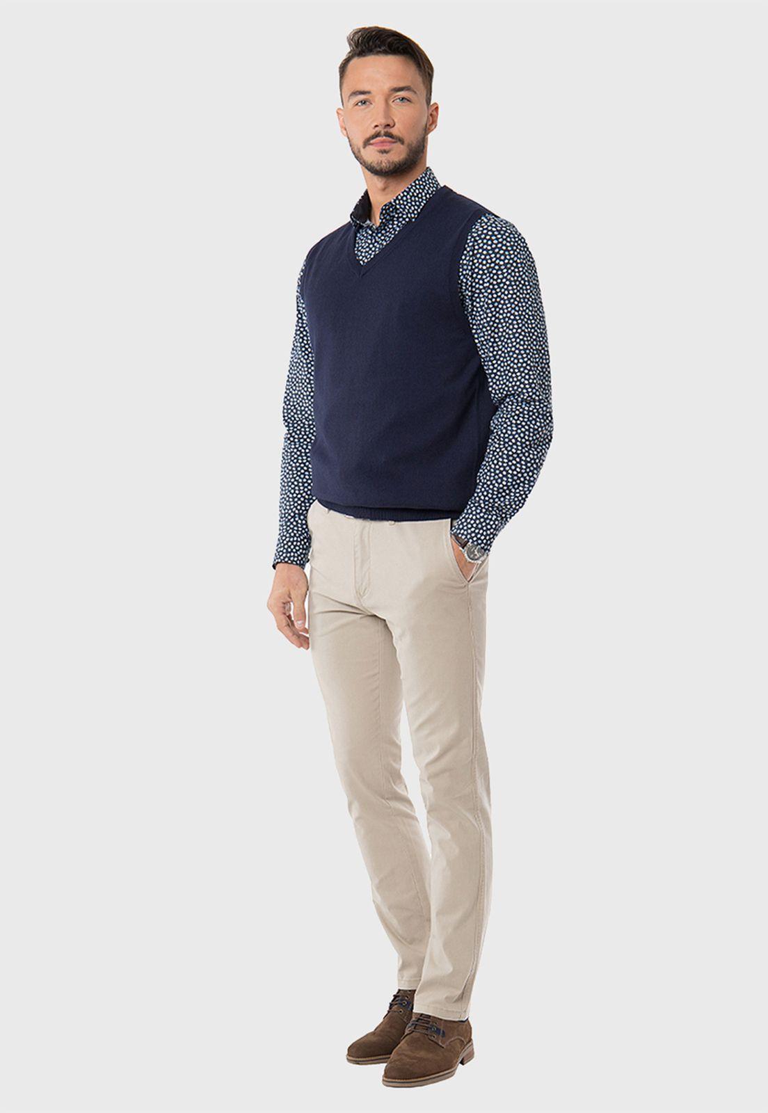 Sweater Casual Garment V-Neck Sin Mangas-3