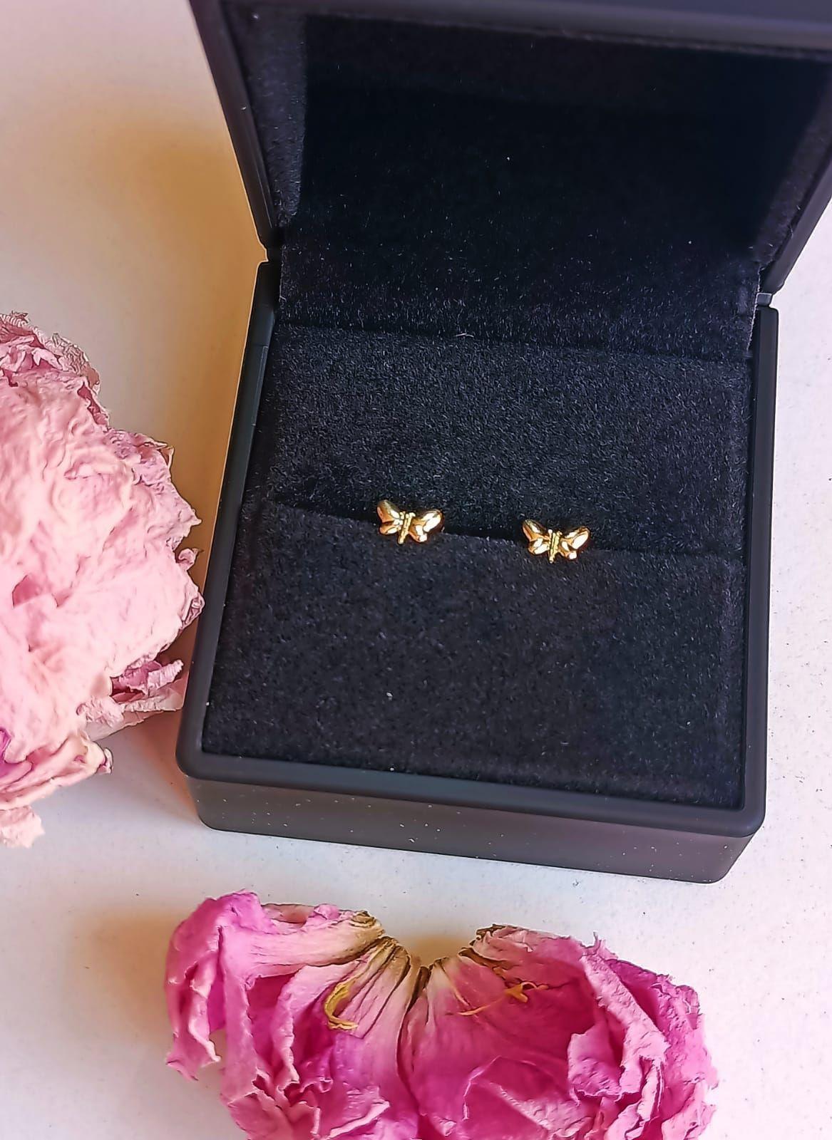 Aros Mariposa Pendientes Helix Tuerca Seguridad 5mm Oro 18k-1