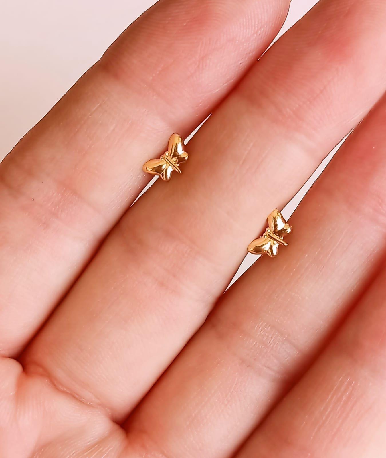 Aros Mariposa Pendientes Helix Tuerca Seguridad 5mm Oro 18k-5