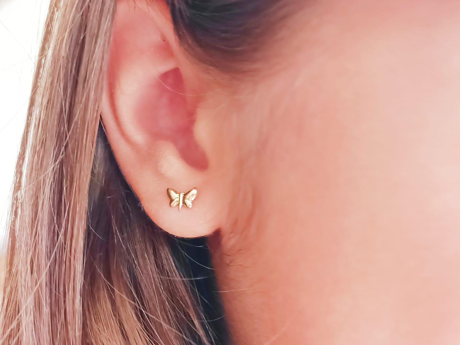 Aros Mariposa Pendientes Helix Tuerca Seguridad 5mm Oro 18k-4