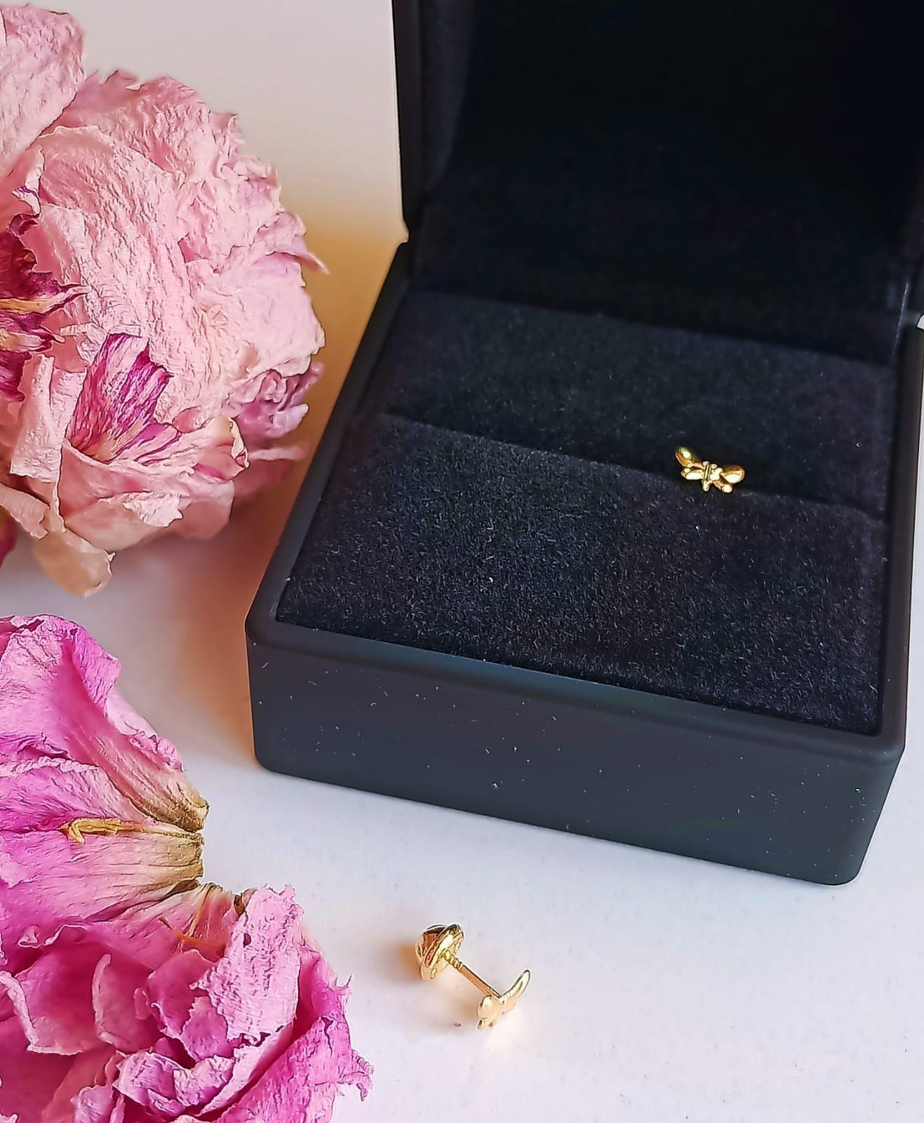 Aros Mariposa Pendientes Helix Tuerca Seguridad 5mm Oro 18k-7