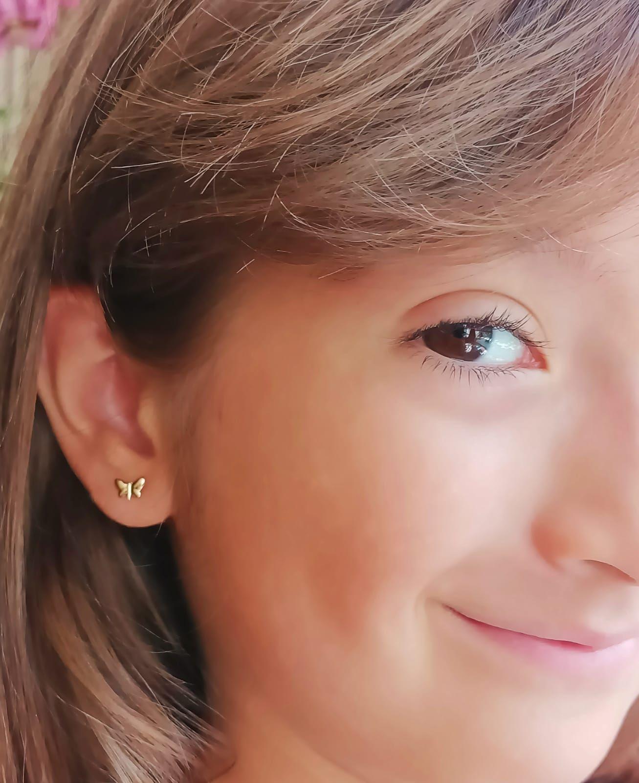 Aros Mariposa Pendientes Helix Tuerca Seguridad 5mm Oro 18k-2