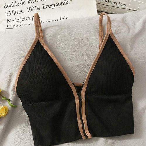 Crop Top Sujetador Con Cremallera-3