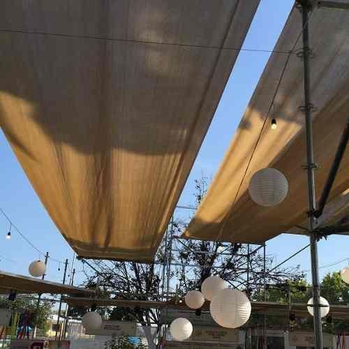 Malla Sombra Lisa 90% de 2,1 × 50 m color Beige-1