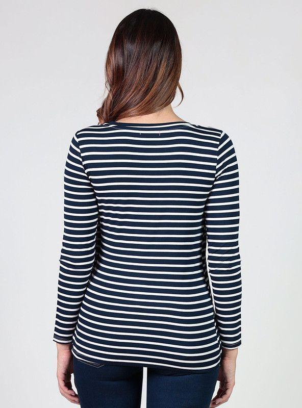 Polera de lactancia de rayas cruzada marino-2