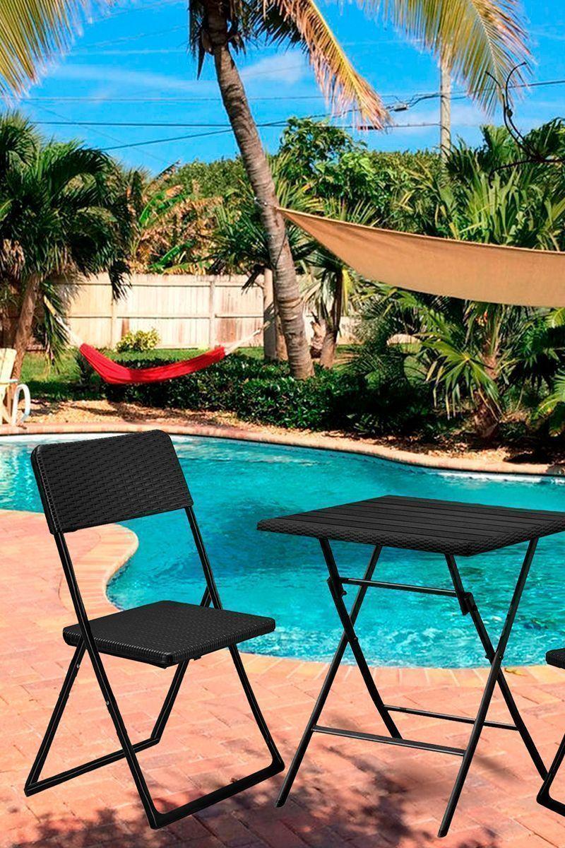 Silla Plegable Ratán 84x46x53 cm-1