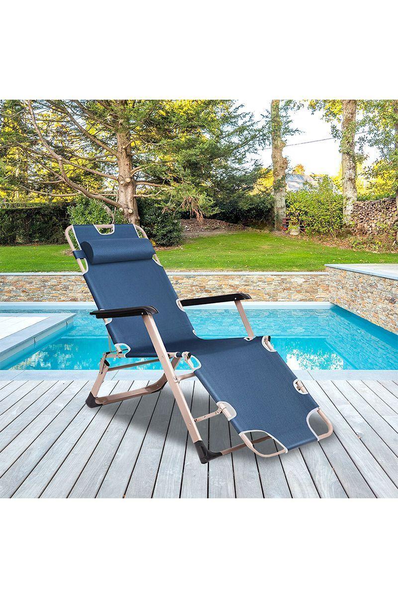 Reposera Plegable Y Reclinable Con Apoyabrazos-1