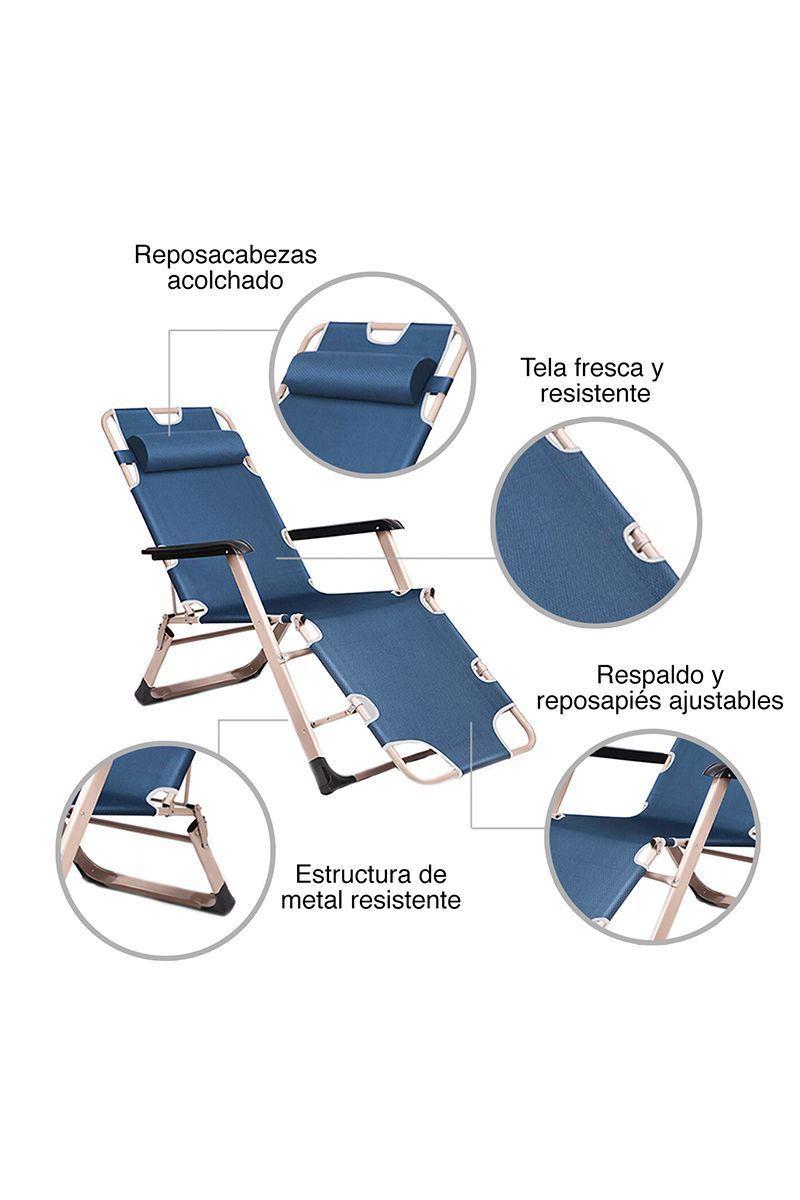 Reposera Plegable Y Reclinable Con Apoyabrazos-3