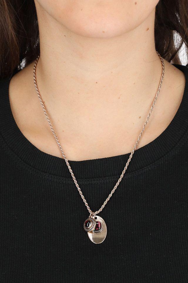 Collar Largo Retro Dorado Humana-1