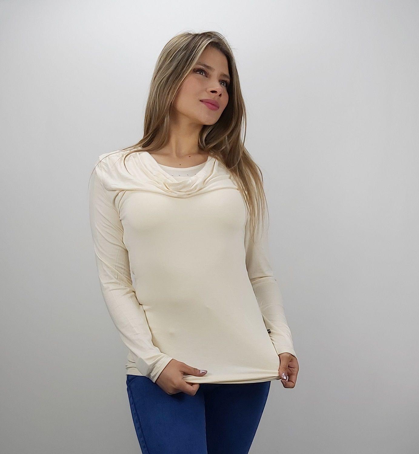 Polera aplicación tachas beige-0