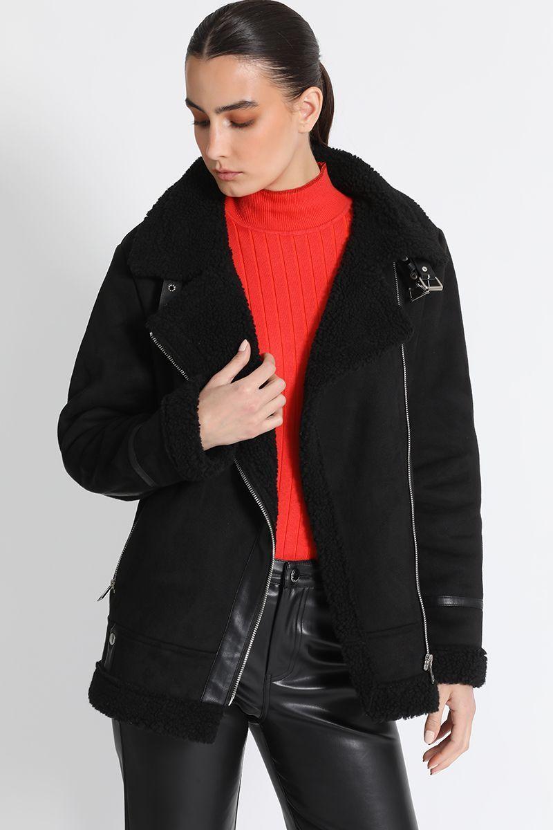 Chaqueta Aviador Doble Faz Negro Liola-4