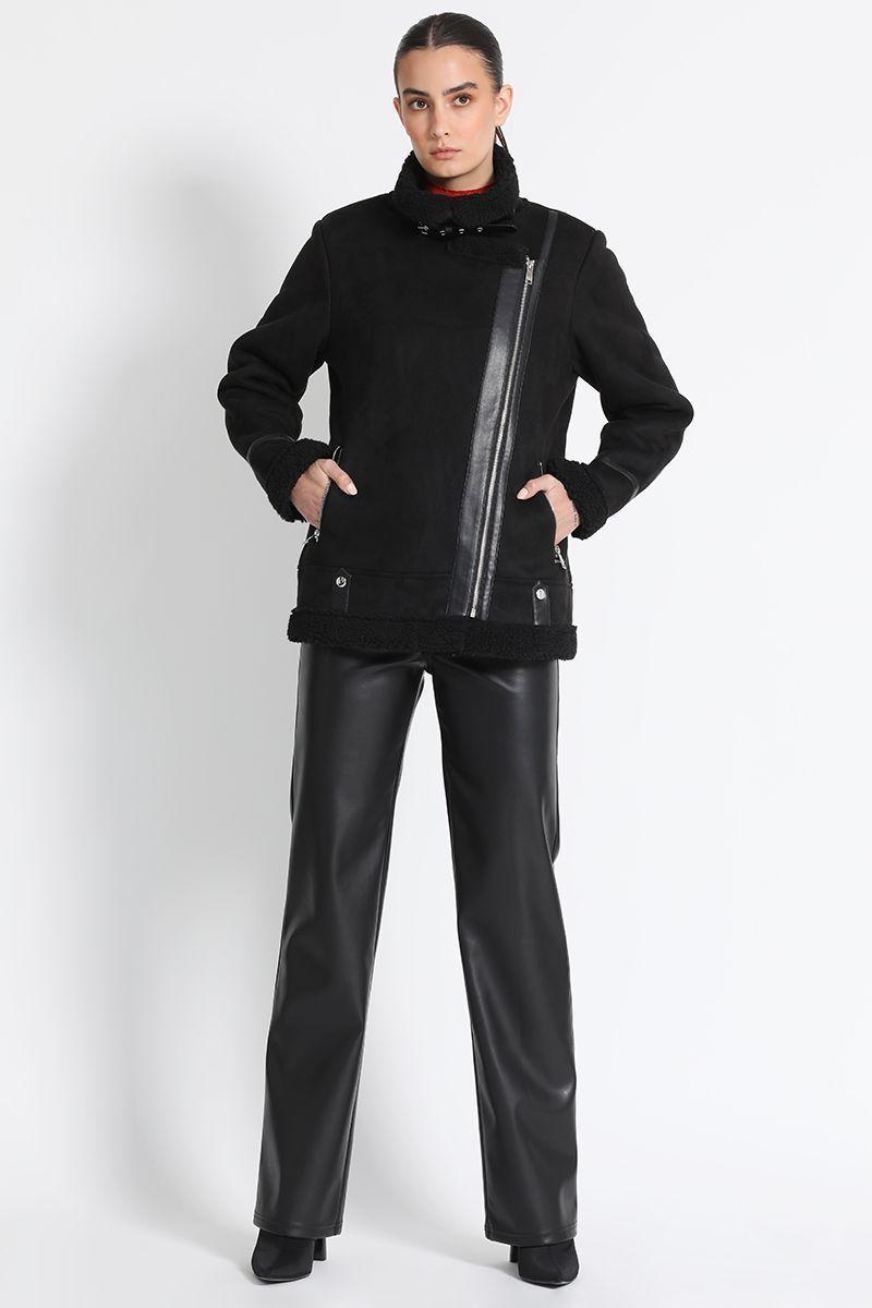 Chaqueta Aviador Doble Faz Negro Liola-2
