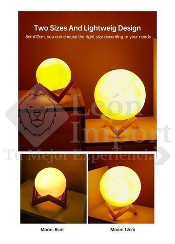 Lámpara Luna Velador Escritorio 3d Recargable Multicolores-6