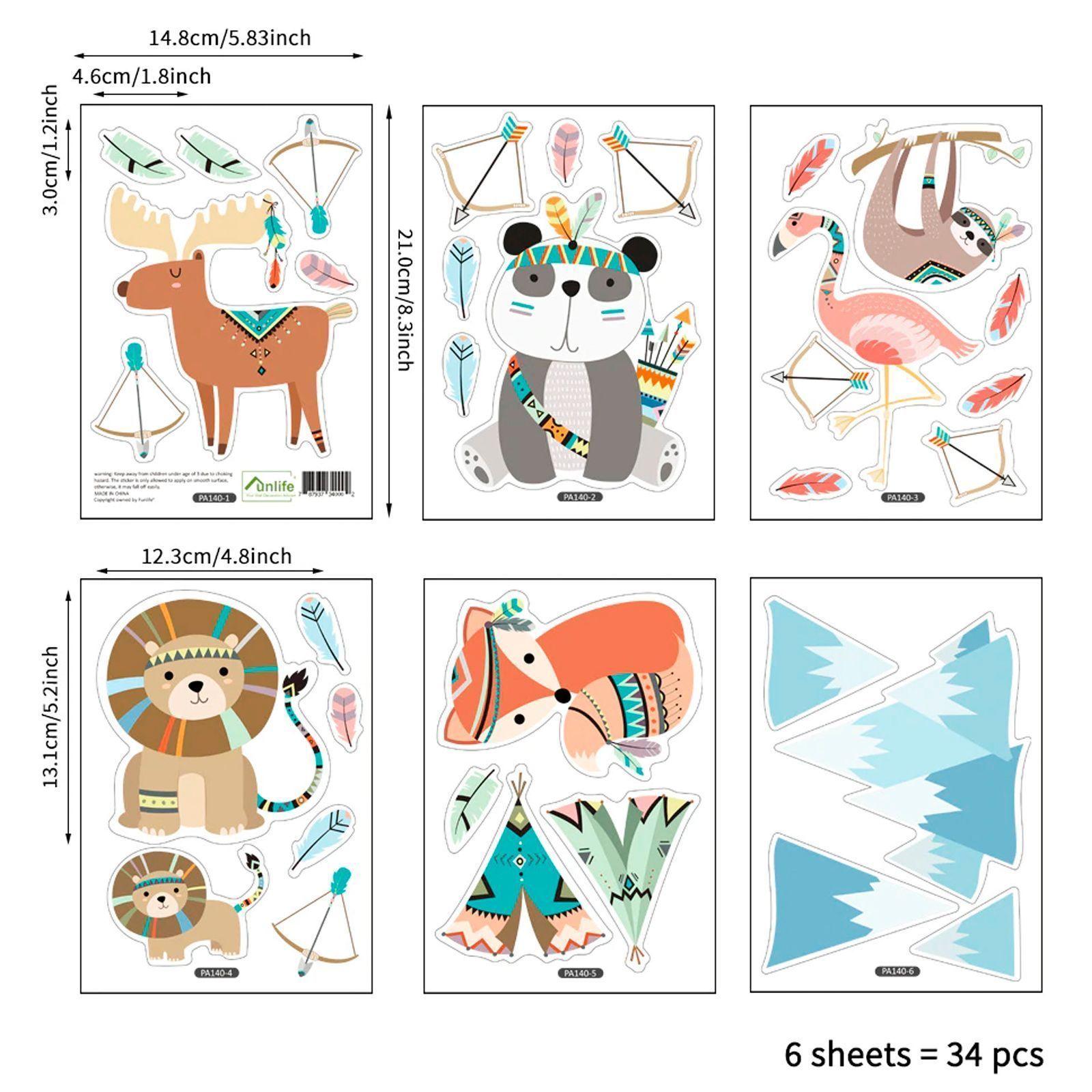 Animales tribu, vinilo stickers deco muro dormitorio infantil-2