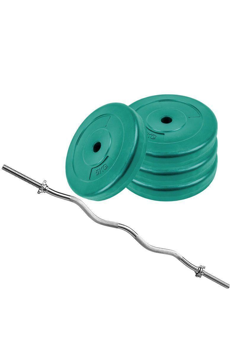 Pack Pesas Barra Curva 1,2m + 20 Kg Discos Color-0