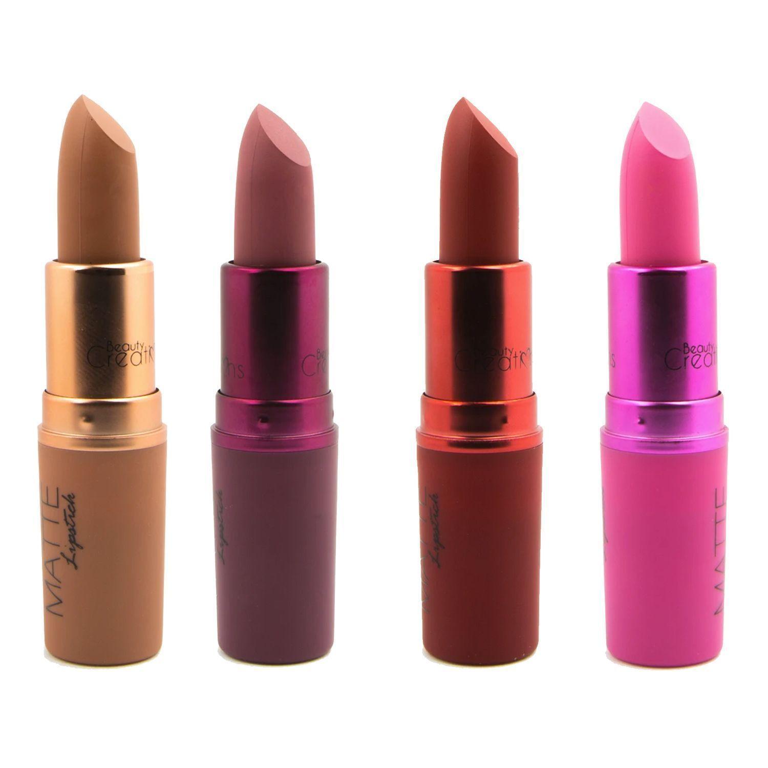 Set de 4 Labiales Efecto Matte Diferentes Colores Beauty Creations-0