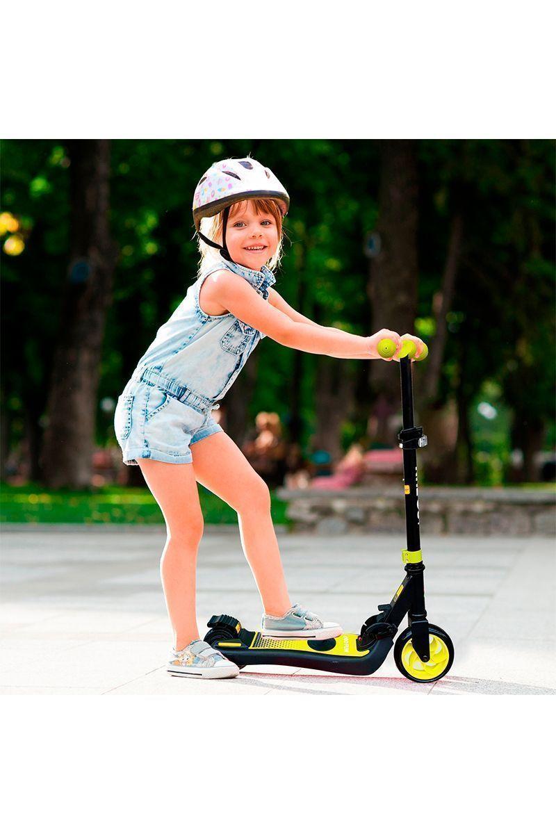 Scooter Eléctrico Bocina y Luz Plegable Amarillo-1