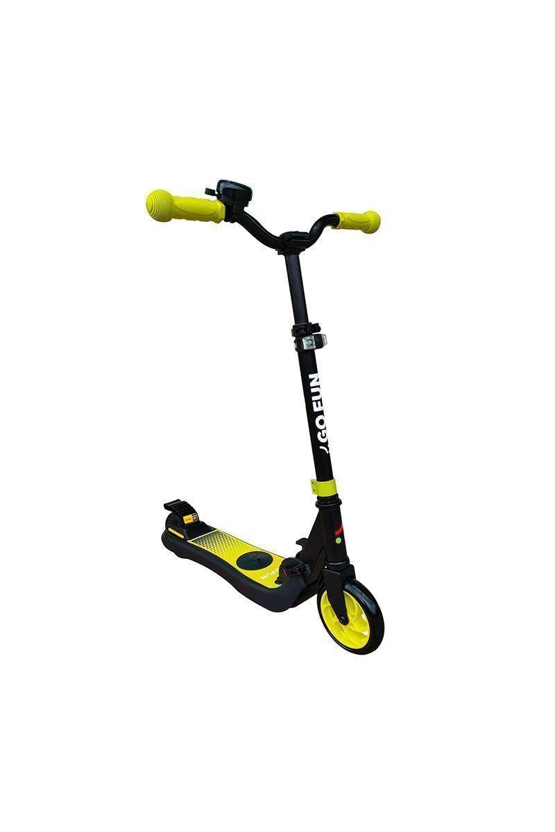 Scooter Eléctrico Bocina y Luz Plegable Amarillo-0