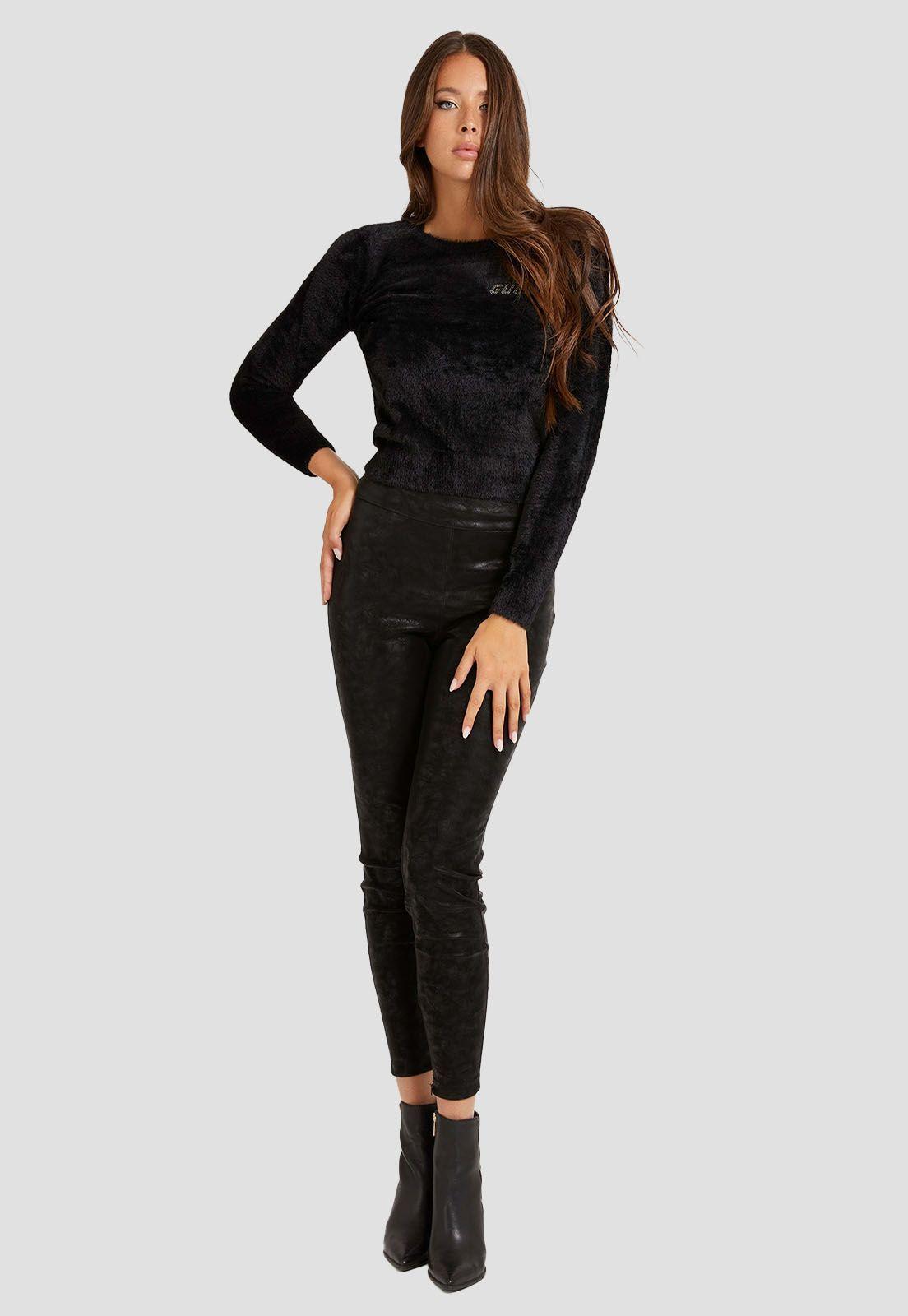 Tejido Candace Rn Ls Swtr Jblk Negro Guess-1