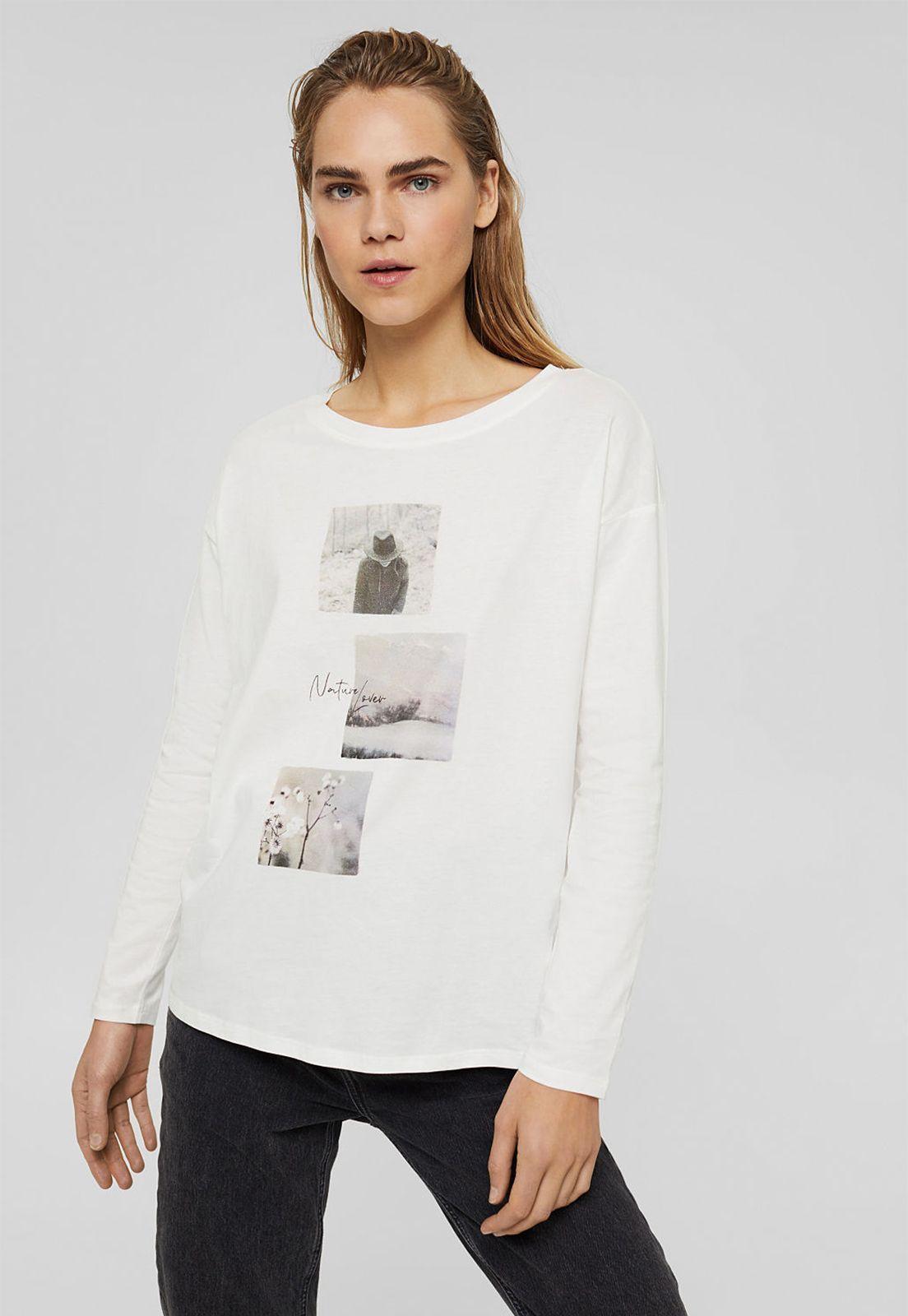 Polera mujer manga larga con estampado Esprit-0