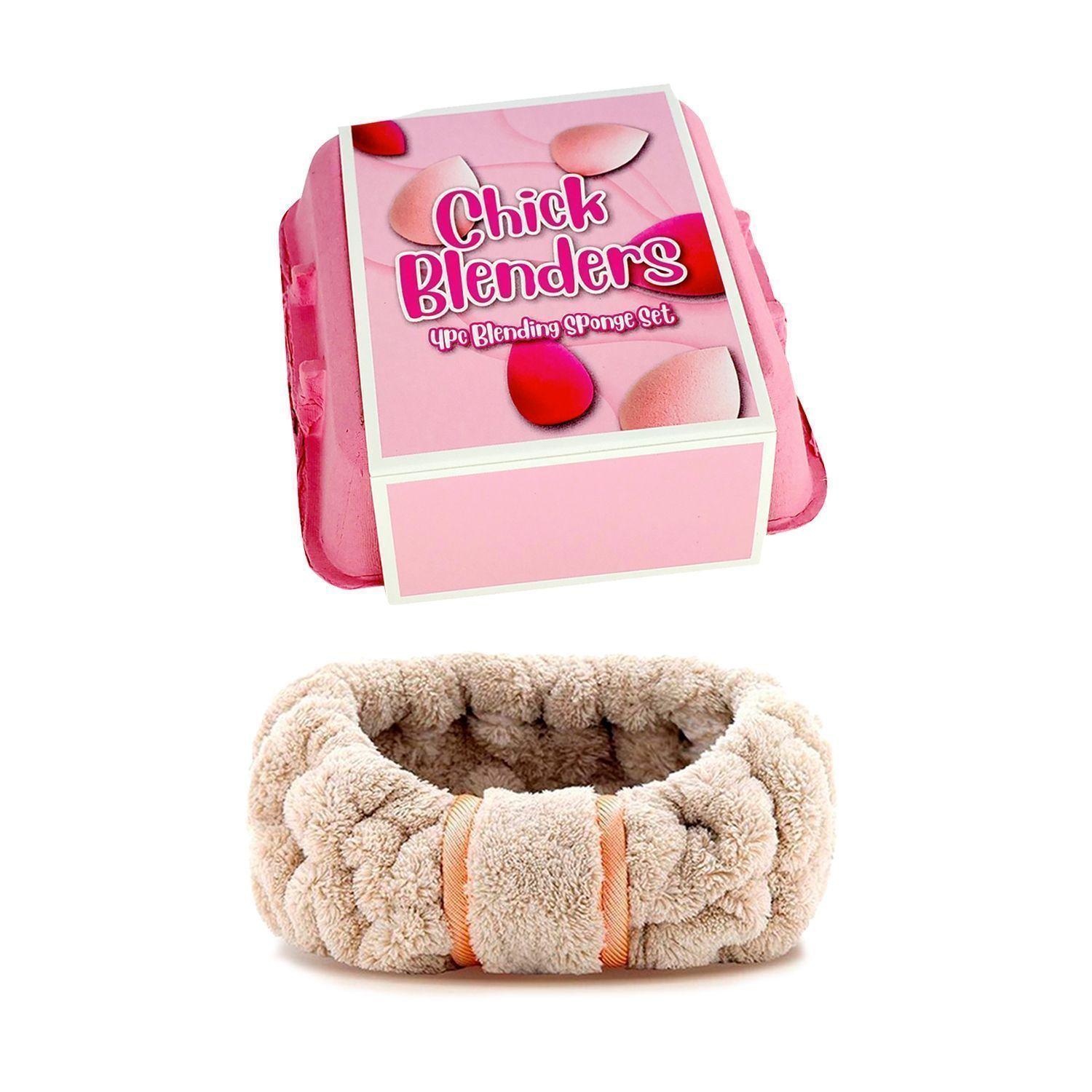 Pack Set 4 Esponjas Chick Blenders + Cintillo Spa y Maquillaje de Beauty Creations-0