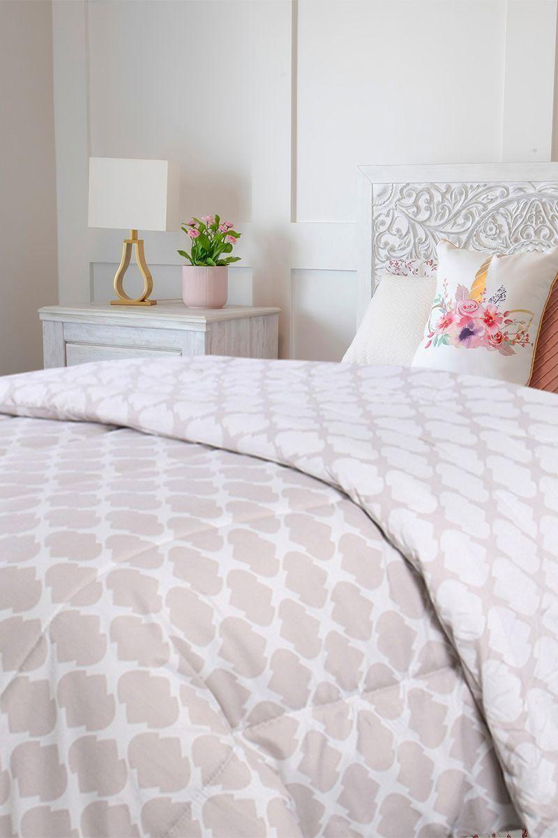 Plumón Estampado 1,5 Plazas 220x160 cm Gris-4