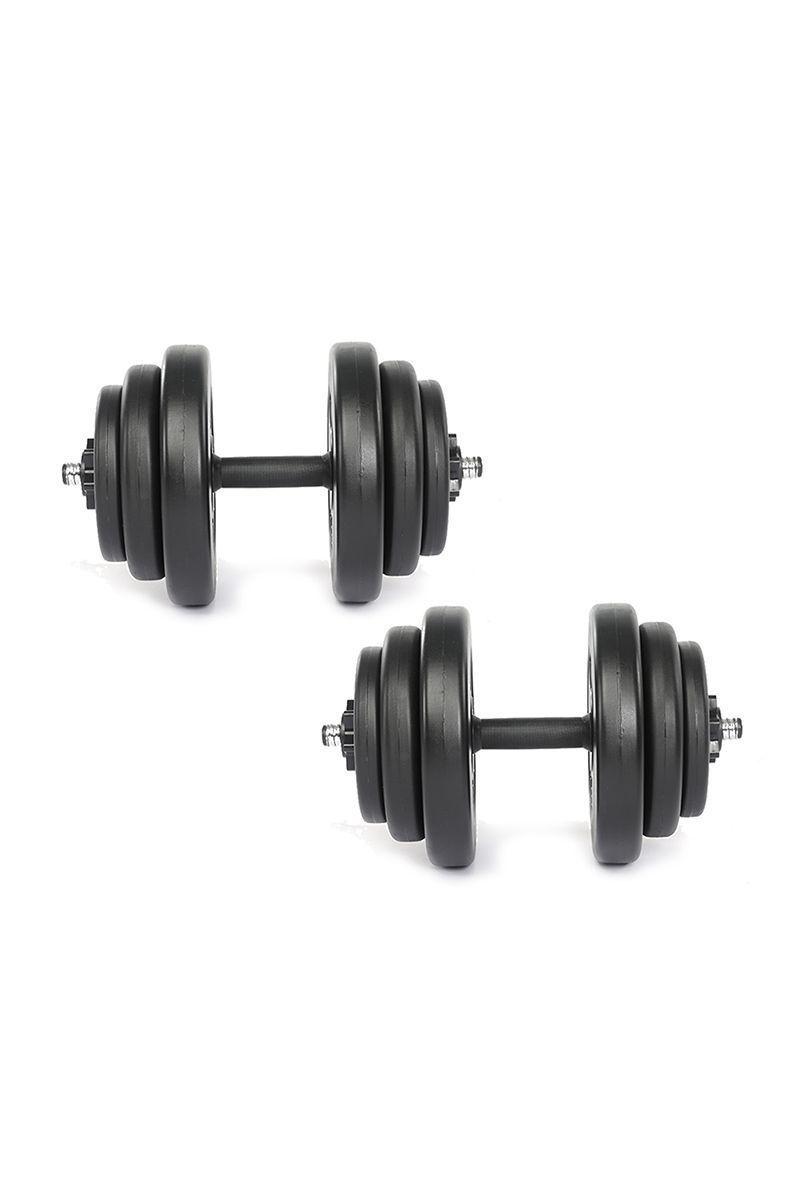 Set de Mancuernas y Barra 40,8 Kg 2 en 1 Negro-4