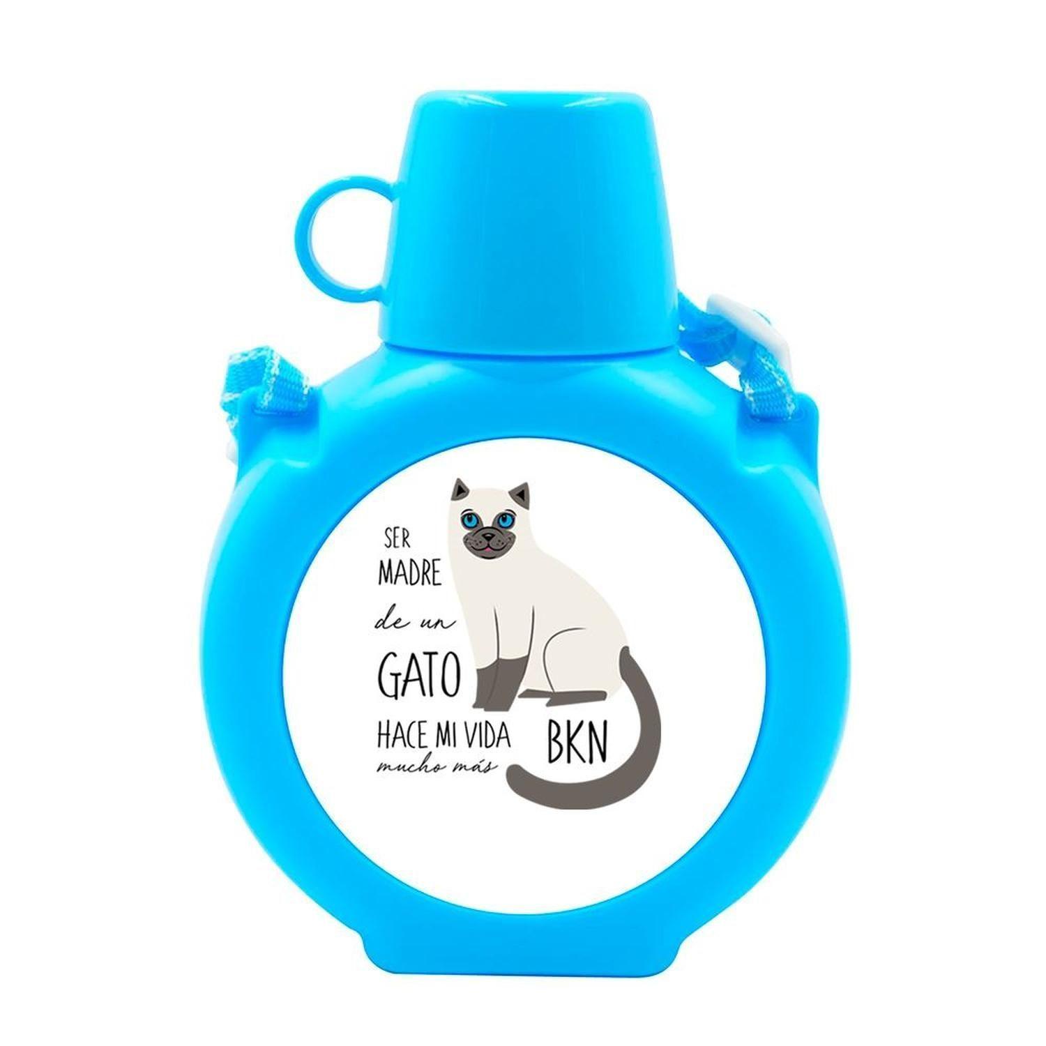 Cantimplora Kids - Gatos Yo amo a mi, gris, celeste-0