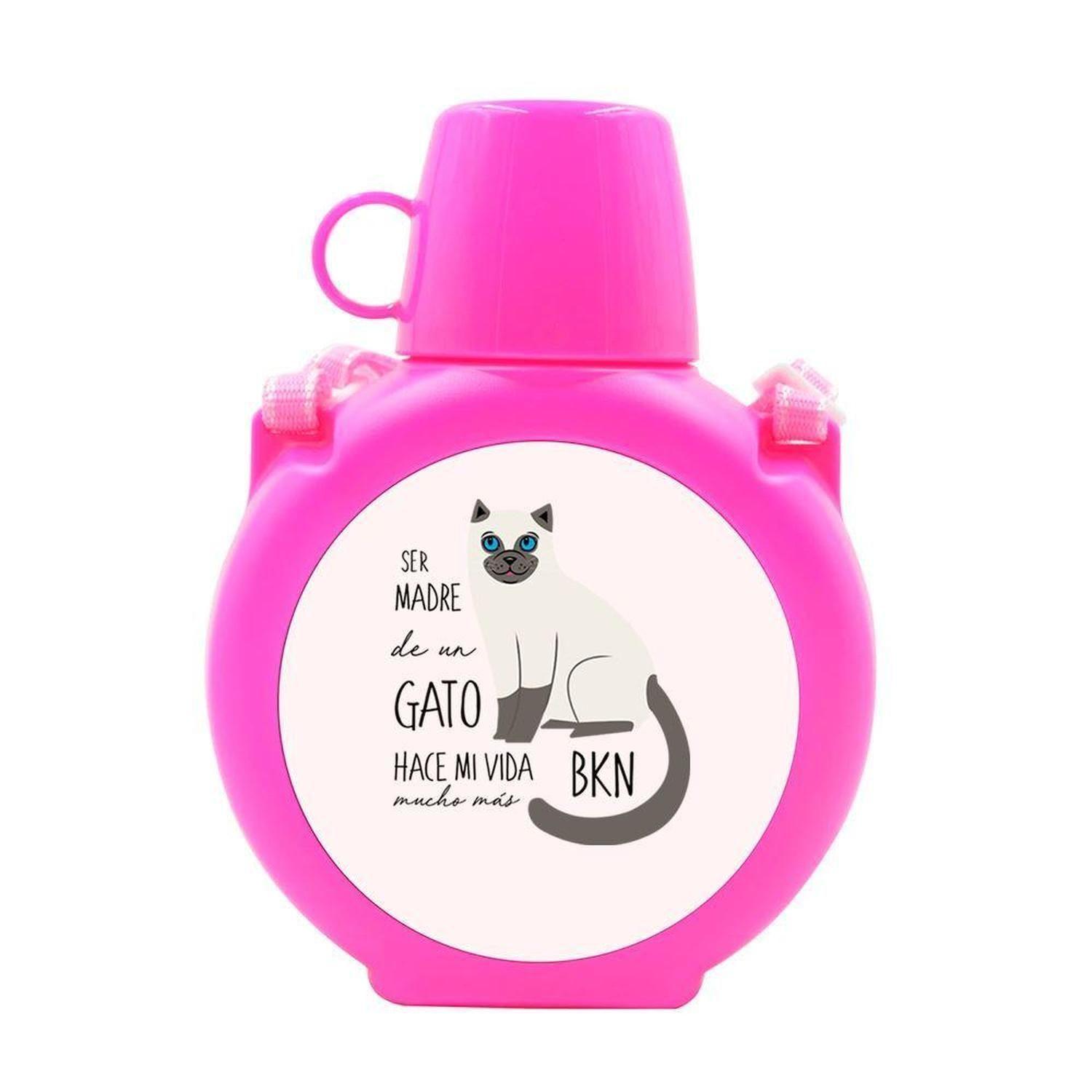 Cantimplora Kids - Gatos Yo amo a mi, gris, celeste-4