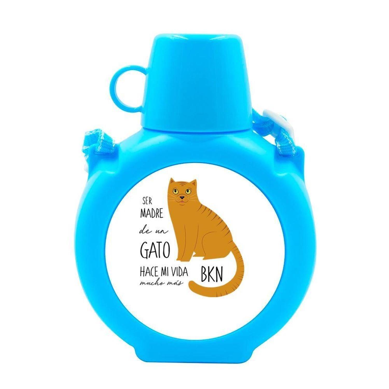 Cantimplora Kids - Gatos Yo amo a mi, gris, celeste-2