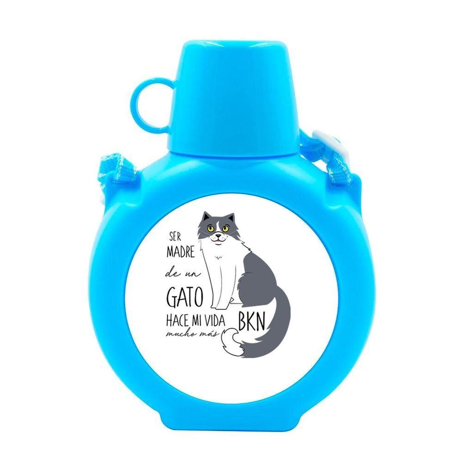 Cantimplora Kids - Gatos Yo amo a mi, gris, celeste-3