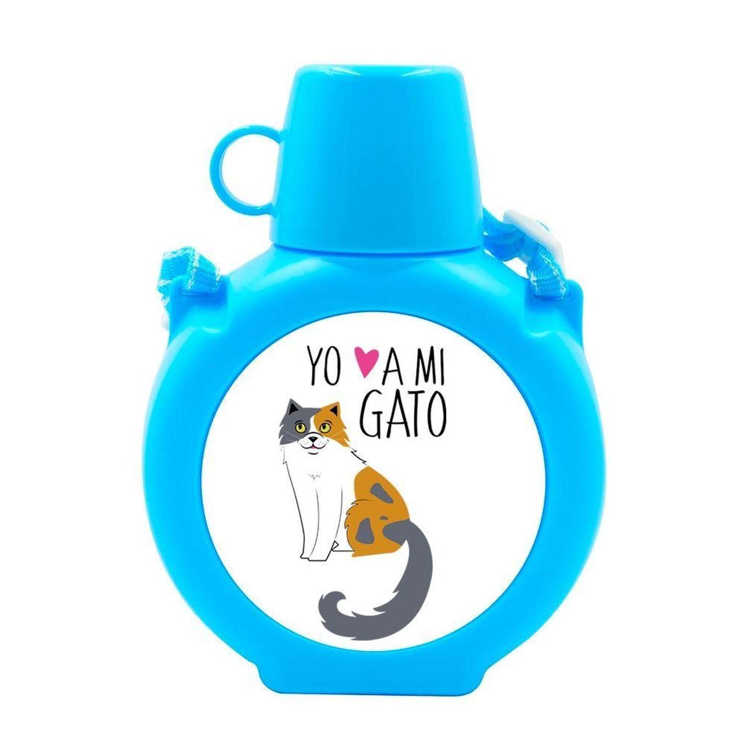 Cantimplora Kids - Gatos Yo amo a mi, gris, celeste-16