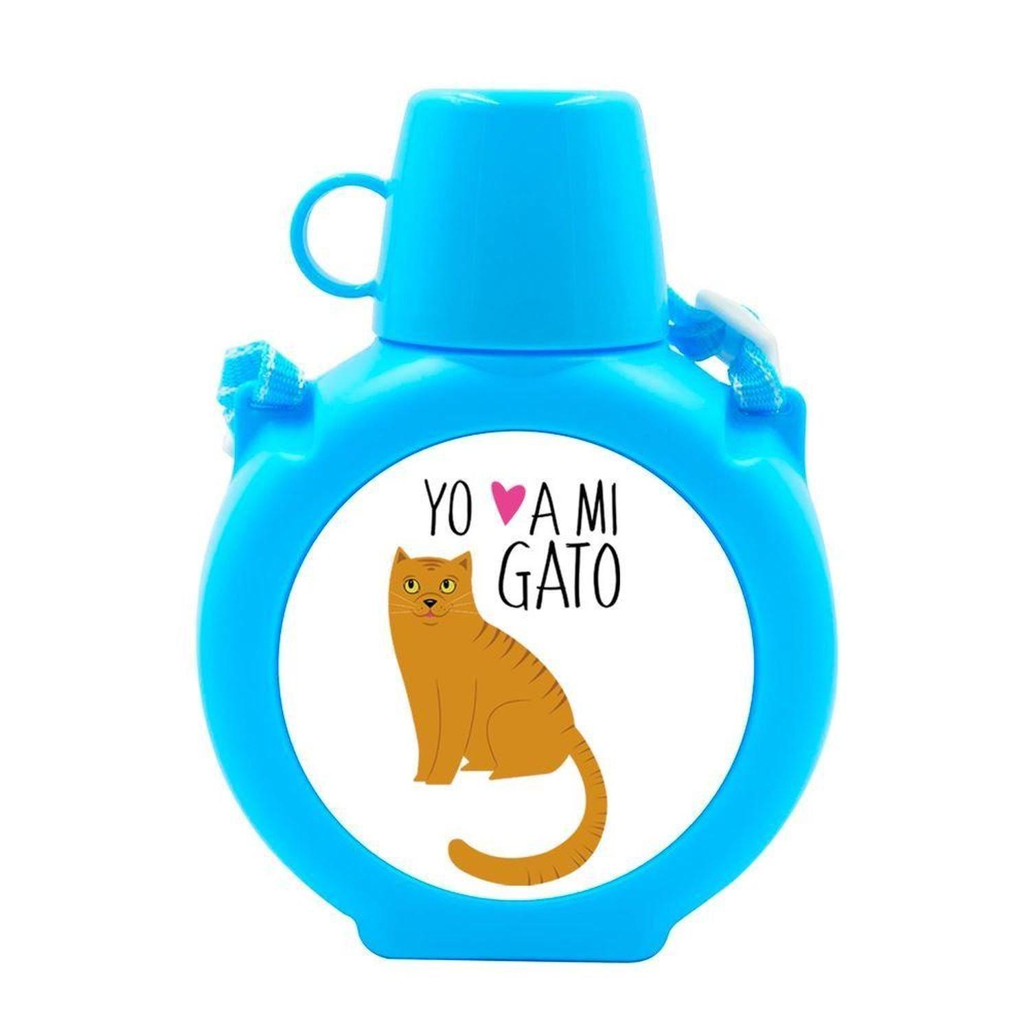 Cantimplora Kids - Gatos Yo amo a mi, gris, celeste-13