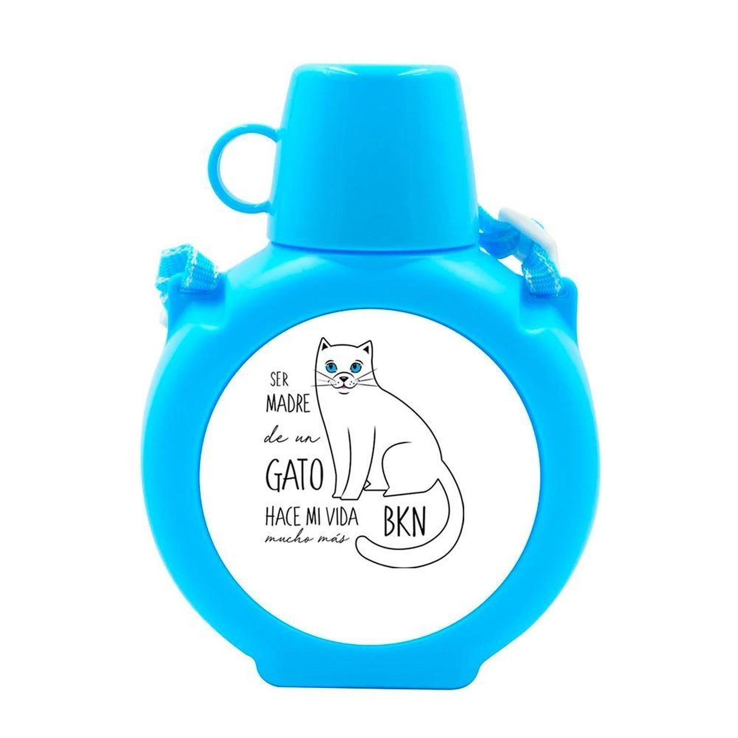 Cantimplora Kids - Gatos Yo amo a mi, gris, celeste-1