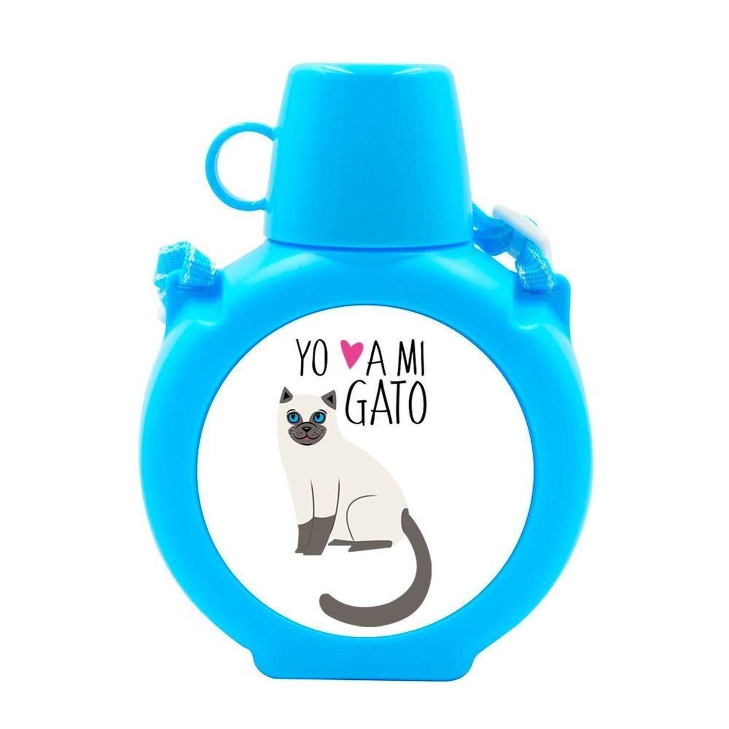 Cantimplora Kids - Gatos Yo amo a mi, gris, celeste-20