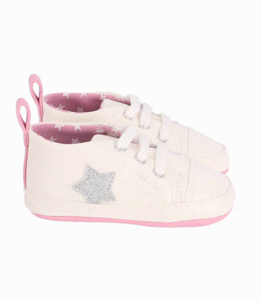 Zapatilla Con Estrella Recién Nacida Blanco 4 Kids-1