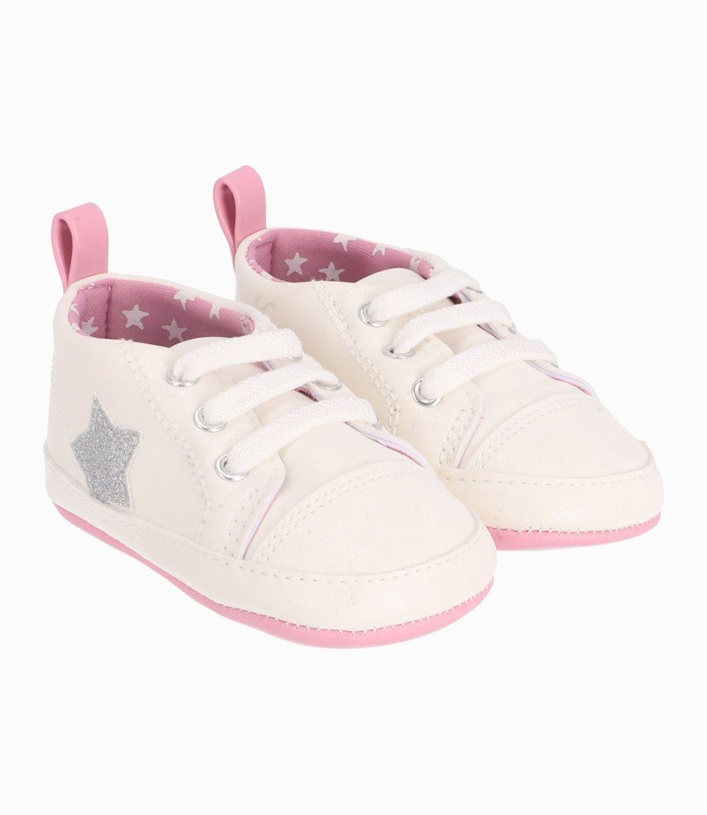 Zapatilla Con Estrella Recién Nacida Blanco 4 Kids-0