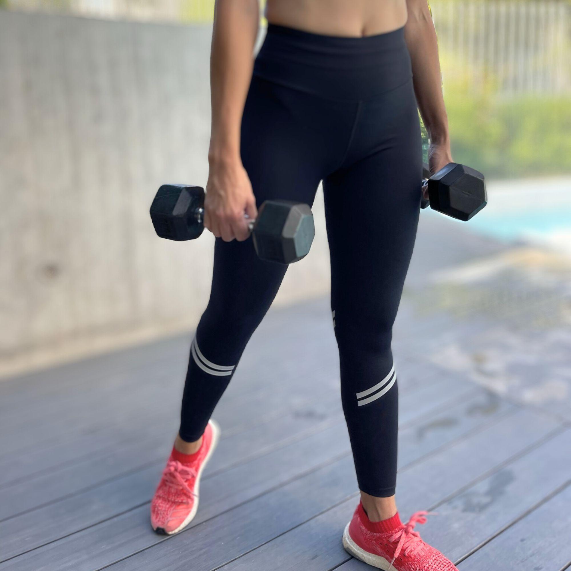 Calza Leggins Deportiva Mujer Tiro Alto Negro Banda Reflect 65178 St Even-6