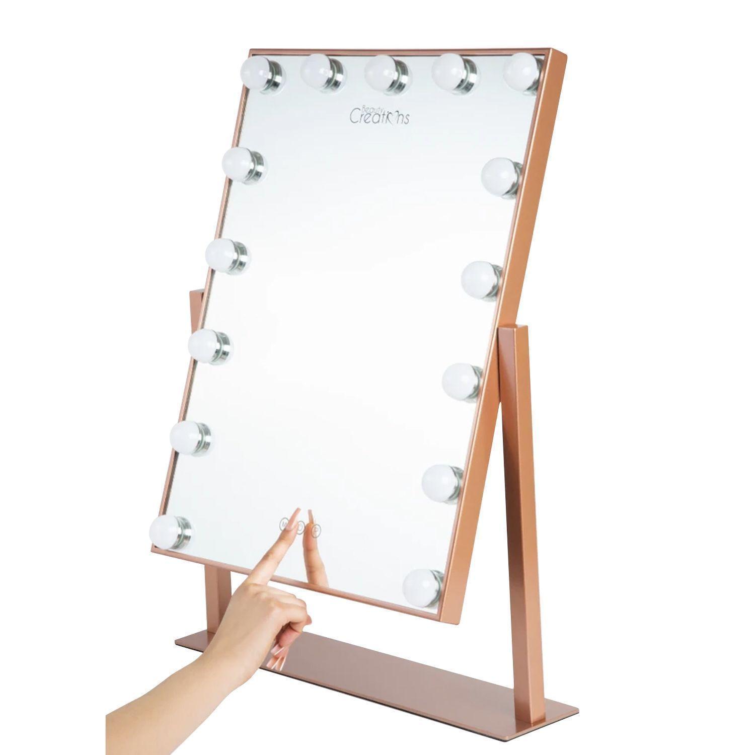Espejo de Maquillaje Rose Gold con Luz Led de Beauty Creations-3