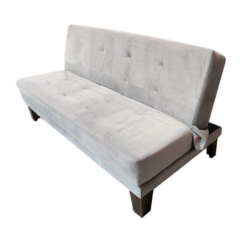 Futon Patagonia Gris Felpa 3 Cuerpos Pmadera-2
