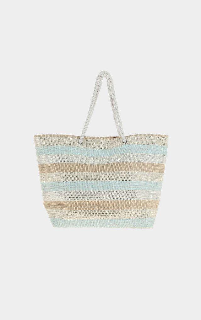 Cartera Hombro Playa Stripes Celeste i-D-0