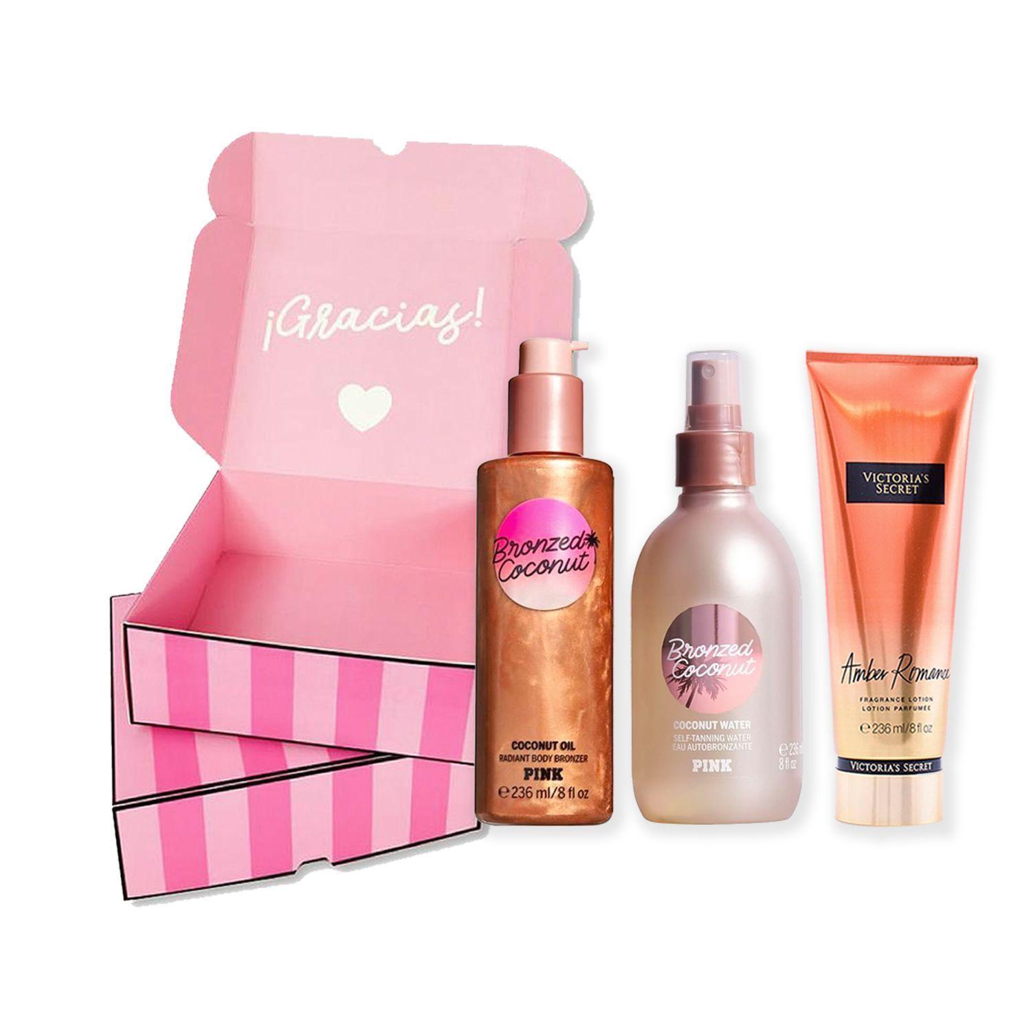Beauty Box “Bronceador + Autobronceador + Crema Corporal” Victoria's Secret/ Pink-0
