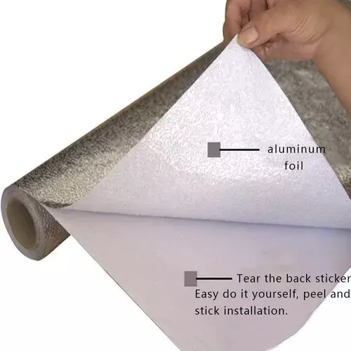 Papel Aluminio Autoadhesivo Papel Mural Cocina Laminas 3mts -1