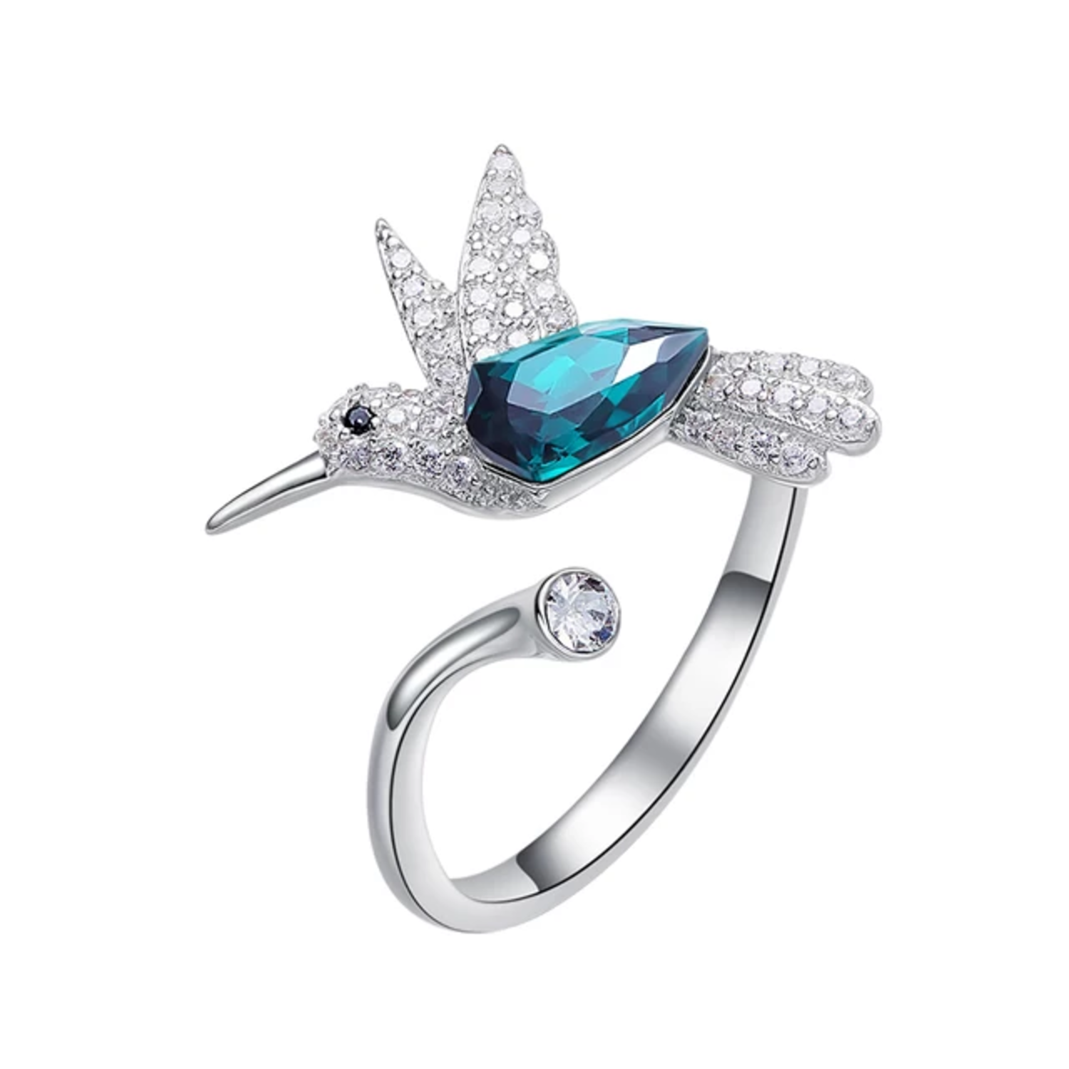 Anillo Colibrí Ajustable Plata 925-0