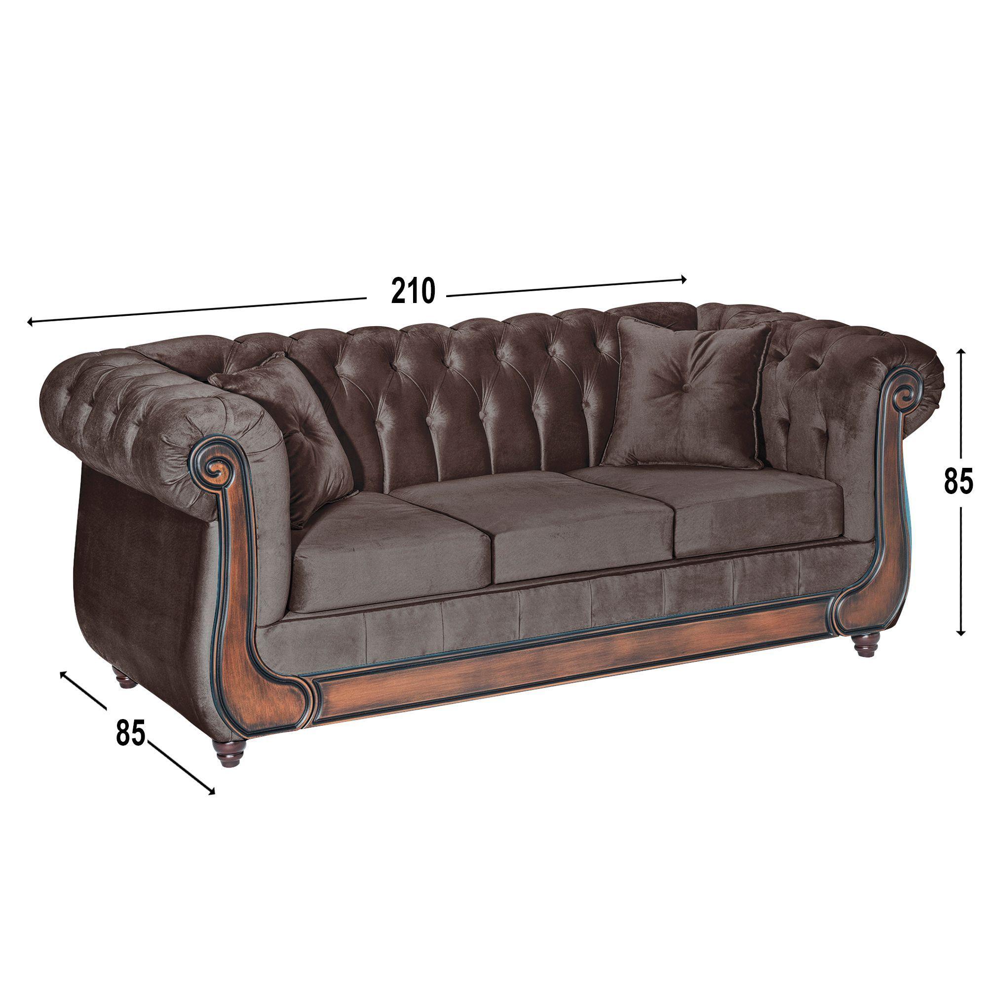 Sofá Paris Chocolate 3 Cuerpos-1